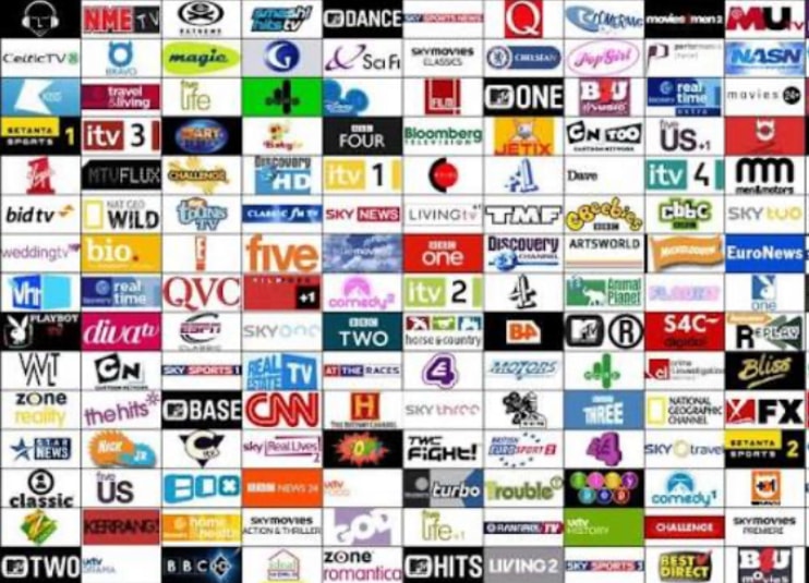 NME · Celtic TV · Bravo · Magic · SkyMovies · Chelsea · MTV · Bloomberg · Discovery · BBC Four · ITV · EuroNews · QVC · ESPN · Sky Sports · CNN · History · FX · Kerrang · BBC & More